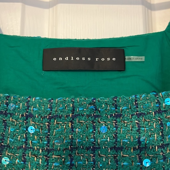 NWT Endless Rose Premium Cropped Tweed Top - Picture 3 of 12